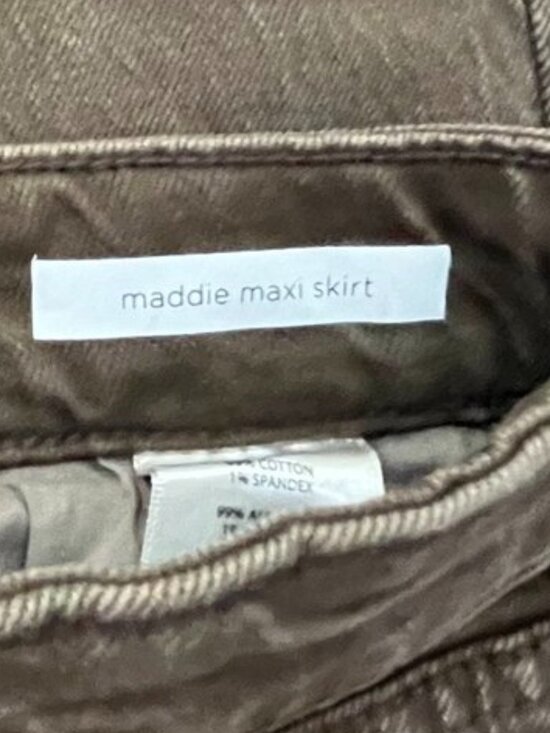 STS Blue Maddie Maxi Denim Skirt Olive Green 28 - Picture 7 of 9